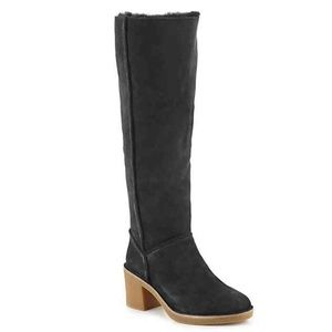 NEW UGG Kasen Black Sheepskin Knee High BOOTS 7.5